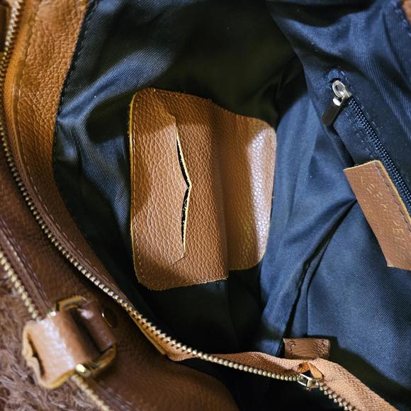 Vera Pelle Tan Soft Leather Handbag w/ Shoulder Strap - Picture 9 of 9